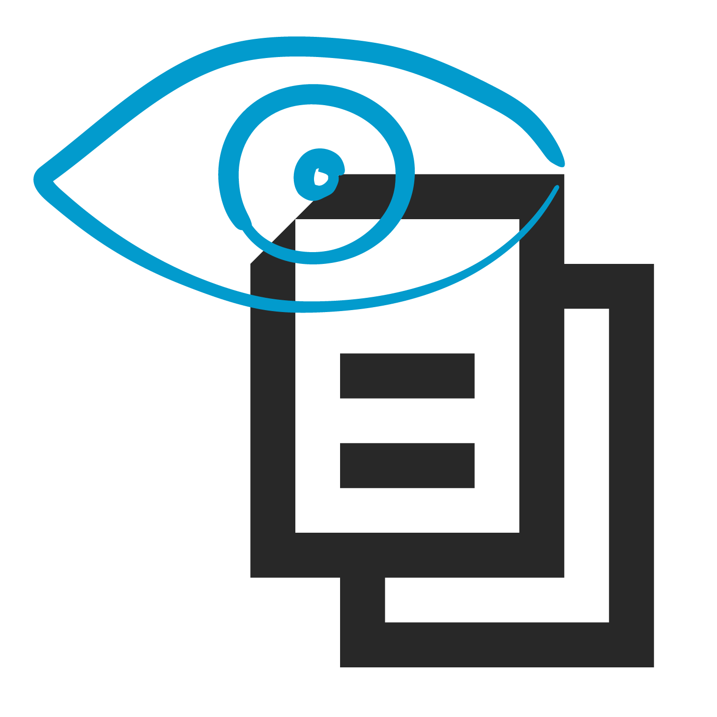 symbol dokumentu a gesto oka