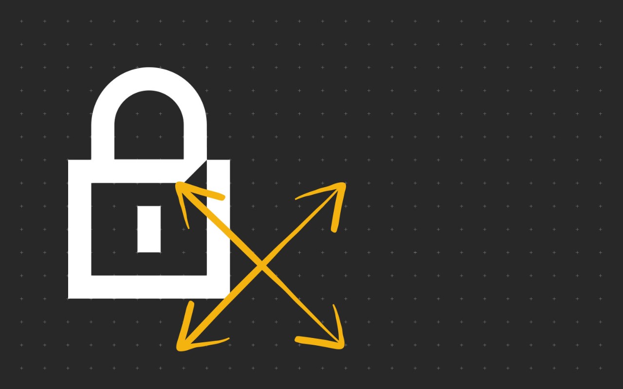 ikona zámku a gesto překřížených šipek