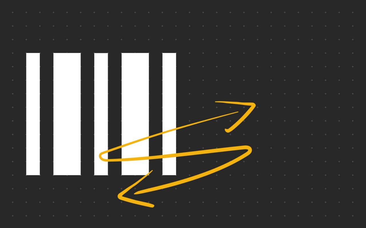 ikona čárového kódu a gesto oboustranné šipky