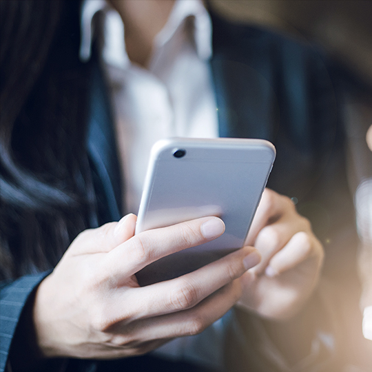 man holding his phone